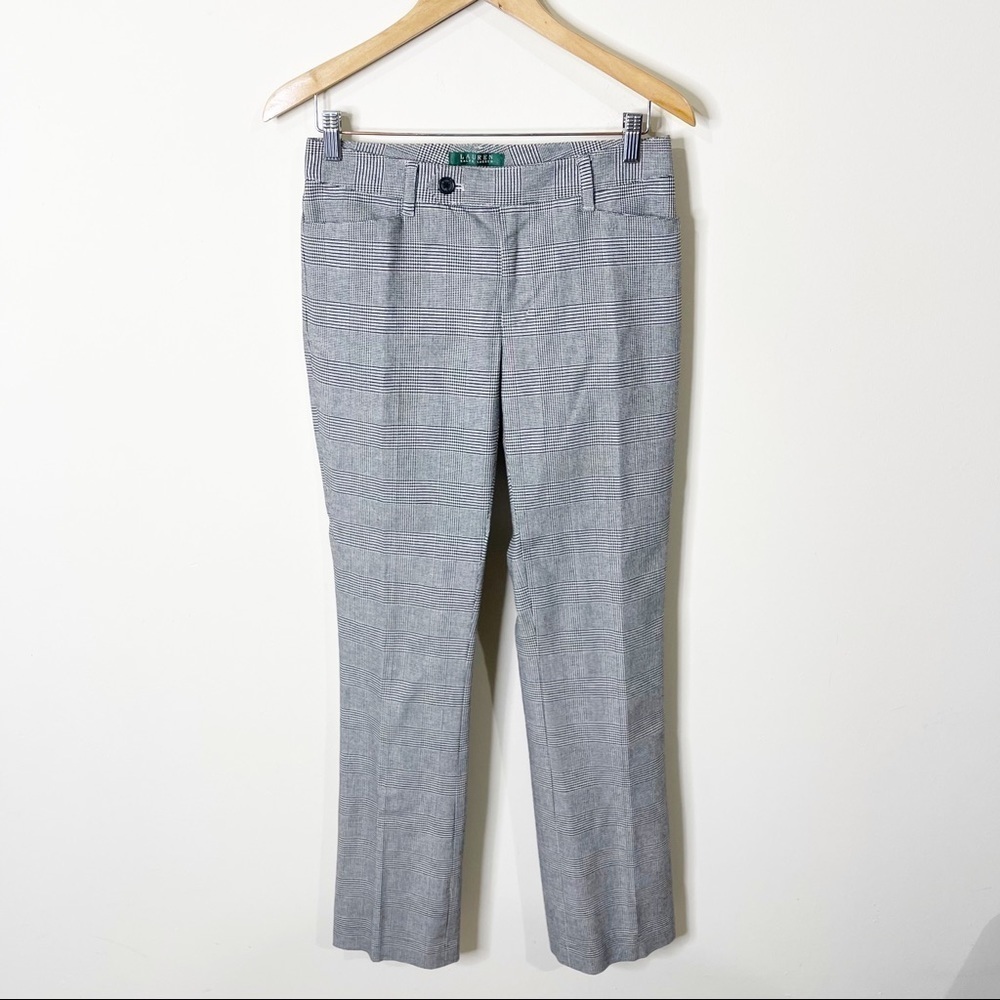 Ralph Lauren Green Label Black Houndstooth Adelle Crop Dress Pants Size 2 US - Picture 1 of 5